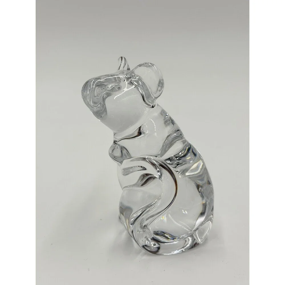 Vintage Daum France Clear Crystal Mouse Figurine 3 1/8